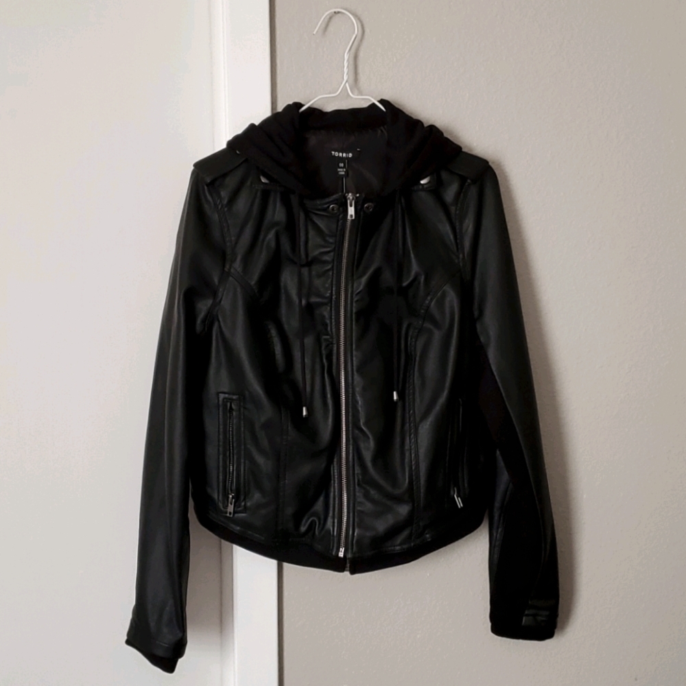 Moto Jacket with Hood